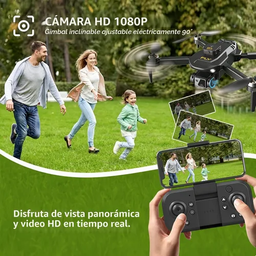 Vista 2 de Drone cuadricóptero plegable RC para adultos, adolescentes, niños y niñas