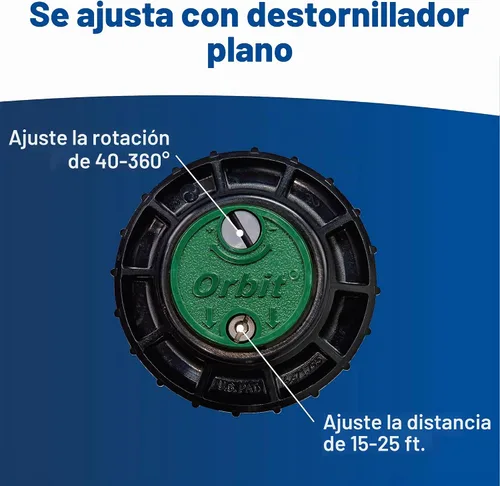 Vista 5 de Orbit 55069 Saturn III - Rociador de agua con rotor de transmisión por engranajes