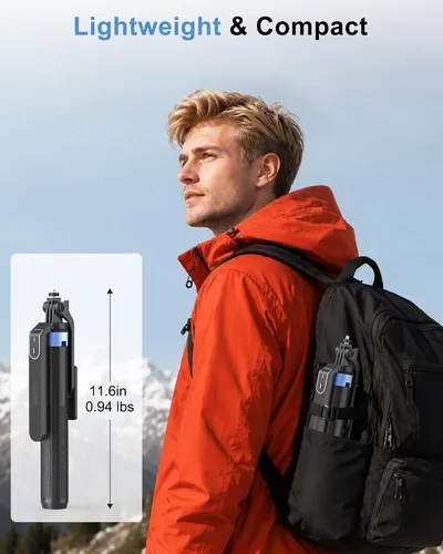 Vista 4 de Trípode de palo selfie de 4 patas de 71 pulgadas para GoPro/Osmo Pocket 3/insta360/iPhone/Android, soporte de trípode para teléfono celular