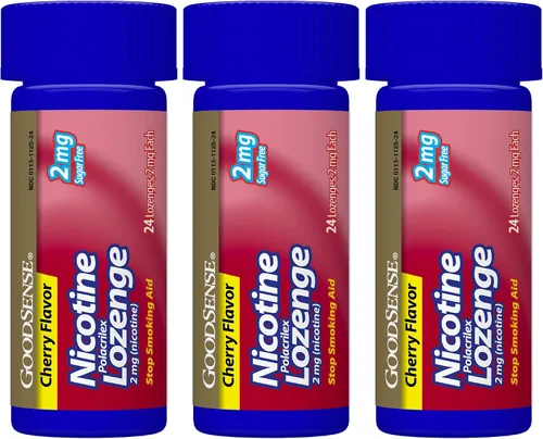 Vista 2 de GoodSense Pastilla Polacrilex de nicotina de 2 mg, sabor a cereza, ayuda para dejar de fumar, 72
