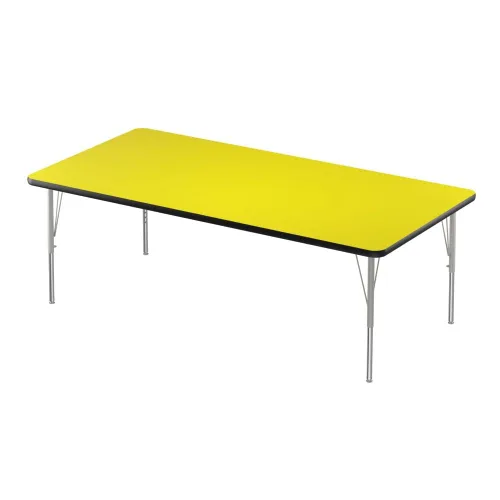 Vista 80 de Correll - Mesa rectangular de actividades para el aula de 30 x 60 pulgadas, altura ajustable (19-29 pulgadas), parte superior de granito gris, borde