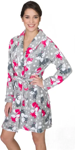 Vista 2 de Sleep & Co Bata de pijama de felpa para mujer con cinturón de corbata