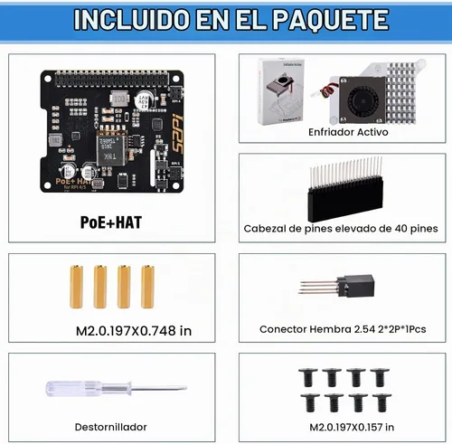Vista 8 de GeeekPi P30 PoE+ HAT para Raspberry Pi 5, con enfriador activo oficial Pi 5