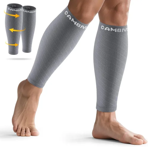 Vista 12 de CAMBIVO Mangas de compresión de pantorrilla para hombres y mujeres, calcetines sin pies para alivio del dolor de espinillas y piernas