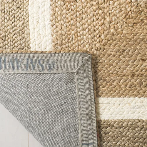 Vista 3 de SAFAVIEH Natural Fiber Collection NF883B - Alfombra de pasillo, 2 pies 3 pulgadas x 16 pies, natural, gris y marfil, hecha a mano