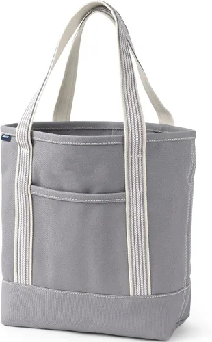 Vista 12 de Lands' End Bolso de lona abierto Natural/Azul marino radiante