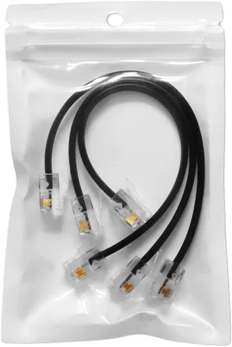 Vista 5 de Paquete de 3 cables telefónicos cortos de 6 pulgadas, RJ11 macho a macho, cable de línea telefónica 6P4C con materiales de alta gama, 100% cobre