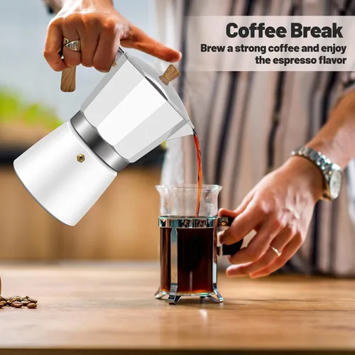 Vista 113 de Cafetera clásica de aluminio para 3 tazas Azul