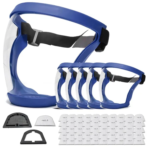 Vista 21 de Escudos activos antivaho de cara completa Protección de expresión visible, transparente, transpirable, cómodo, para adultos, reutilizable