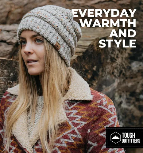 Vista 6 de Gorro de punto para mujer, cálido y suave, elástico, para clima frío de Tough Headwear