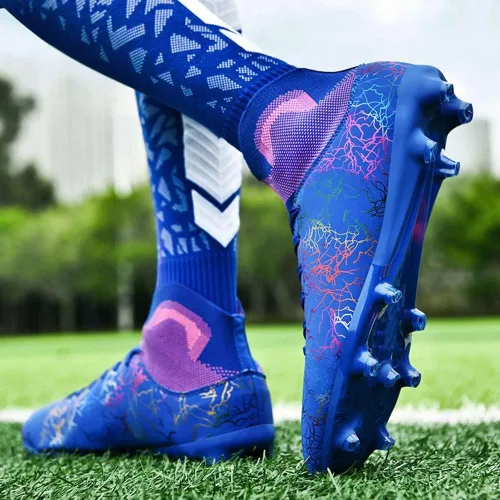 Vista 5 de Botines de fútbol ligeros para mujer, botas de fútbol cómodas con pinchos, zapatos deportivos de entrenamiento