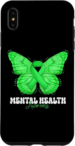 Vista 7 de Funda de mariposa con cinta verde para iPhone 15 Mental Health Awareness Month