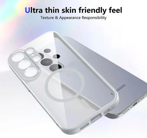 Vista 512 de Funda magnética transparente compatible con Xiaomi 17T, color negro 2 en 1 PC + TPU cubierta de teléfono a prueba de golpes, carcasa protectora
