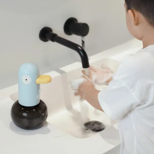 Vista 8 de Lindo dispensador de jabón – Dispensador automático de jabón de espuma de paloma para niños, baño, cocina, escuela, dispensadores de detergente