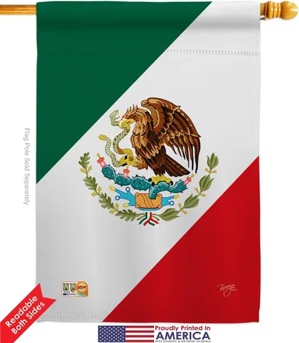 Vista 2 de Nacionalidad México Garden House Banderas Set Regional Nación Internacional Mundo País Particular Área Pequeña Decorativa Patio Banner Doble Cara