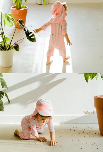 Vista 4 de YOBAAF Traje de baño para bebéprotección contra erupciones UPF 50+