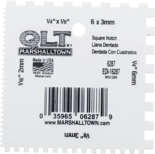 Vista 3 de QLT by MARSHALLTOWN - Esparcidor de muescas cuadradas, resistente al óxido y a la corrosión, esparcidor y raspador multiusos, esparcidor adhesivo