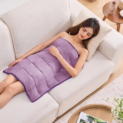 Vista 34 de BETU - Manta de regazo con peso para adultos, 5 libras, 24 x 29 pulgadas, decorativa, refrescante, manta de viaje portátil, pequeña y suave, regalo