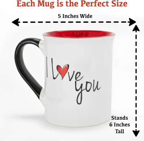 Vista 7 de Cottage Creek Tazas Juego de 2 tazas de café de cerámica de 16 onzas Tazas de café I Love You More para hombres y mujeres Perfecto compromiso