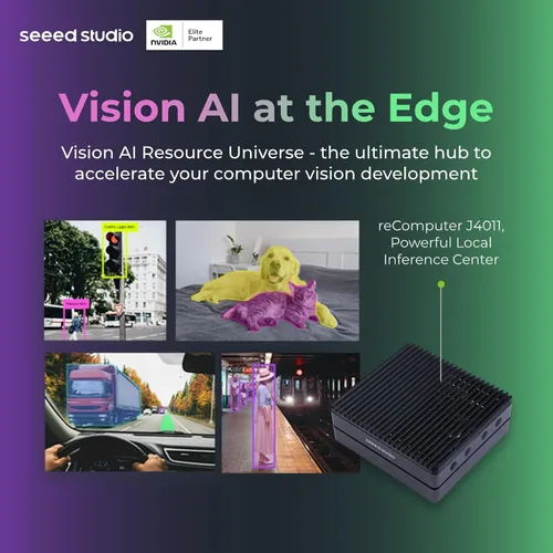 Vista 4 de reComputer J4011-Edge Dispositivo AI con módulo NVIDIA Jetson Orin™ NX de 8 GB, 4xUSB 3.2, M.2 Key E y ranura Key M, carcasa de aluminio, sistema