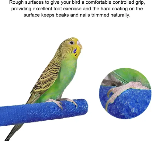 Vista 5 de 4 piezas de juguete de perca para pájaros, soporte de perca de loro de madera, plataforma de molienda de patas, accesorios de jaula, juguetes