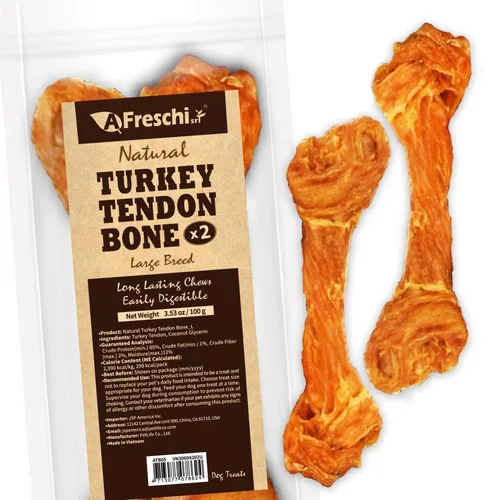 Vista 9 de AFreschi - Premios masticables de tendón de pavo para perros y cachorros, Signature Series, ingredientes de EE. UU., hipoalergénico, fácil