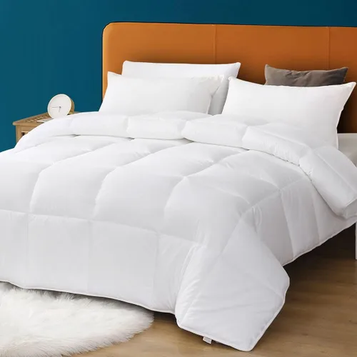 Vista 11 de Edredón alternativo de plumón, edredón blanco tamaño individual, funda de algodón Lightweight Cooling Summer Bedding,Machine Washable,Ultra-soft
