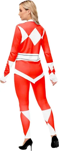 Vista 7 de AOBUTE Womens Rangers Costume 2 Piece Clothing Set Halloween Superhero Cosplay Shirt and Leggings
