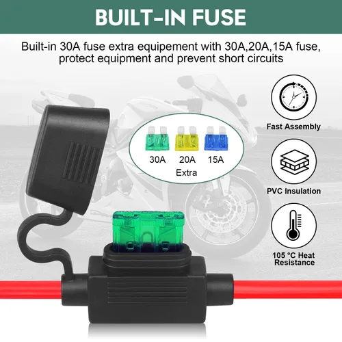 Vista 5 de Cable divisor SAE Y de 10 AWG, cable de extensión SAE de 1 a 2 vías Con adaptador de polaridad inversa SAE, cable de alimentación de CC automotriz