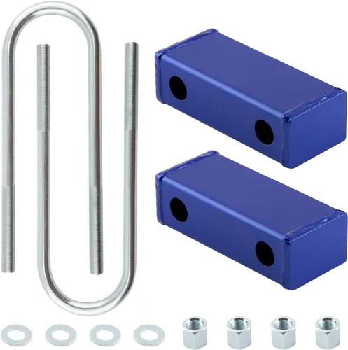 Vista 9 de Kit de bloque de bajada de 3 pulgadas y kit de pernos en U para Chevy C10 trasero 1960-1972 Kit de bloque de bajada de resorte de hoja Kit