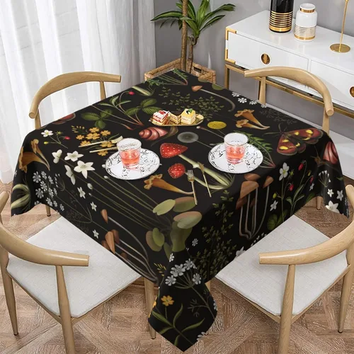 Vista 42 de Mantel decorativo con patrón azteca, estilo nativo étnico, bohemio, geométrico, verde, para cocina, banquete de fiesta y vacaciones, color negro