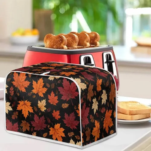 Vista 4 de Talayituse Autumn Maple Leaf Print Toaster Cover 2 Slice Bread Toaster Oven Cover Washable Toasters Dust Covers Kitchen Small Appliance Covers
