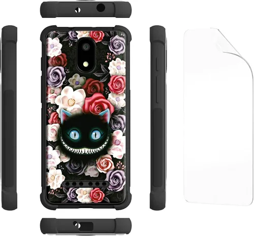 Vista 7 de jioeuinly UMX U696CL - Funda gruesa compatible con UMX Unimax U696CL funda de teléfono + protector de pantalla de TPU suave DJS