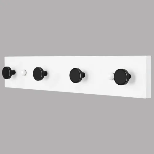 Vista 7 de HASWARE Ganchos de pared de 16 pulgadas, perchero de madera con 4 ganchos de pared de aluminio, para sombrero, toalla, bolsa de llaves