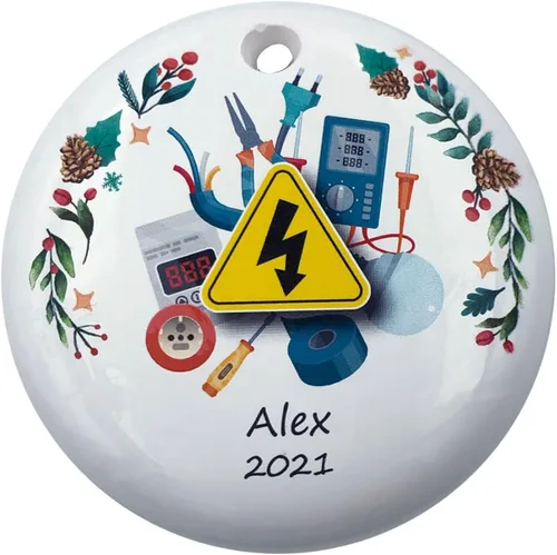 Vista 4 de Adorno de Navidad de carpintero personalizado, ornamento de hombre práctico para trabajador de construcción