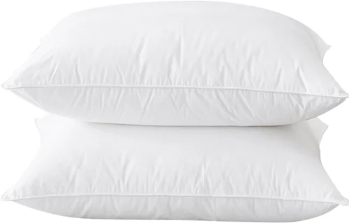 Vista 21 de BHZ Almohada estándar de plumas de ganso con funda de almohada de satén, almohada de cama de lujo de la colección de hotel para dormir, soporte