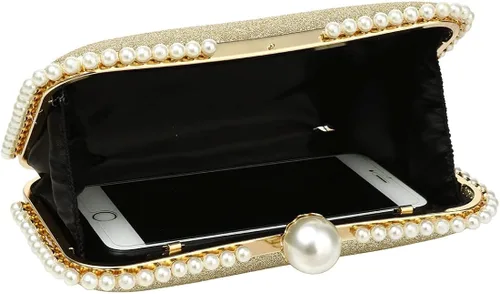 Vista 4 de Bolso cruzado con asa superior para mujer bolso de noche con cuentas brillantes bolso de mano para fiesta graduación boda cóctel