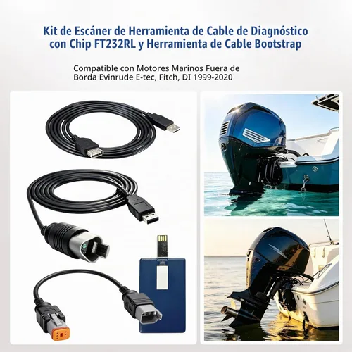 Vista 2 de Kit de diagnóstico del escáner de la herramienta del cable de FT232RL cabido Evinrude E-TEC FICHT DI G2