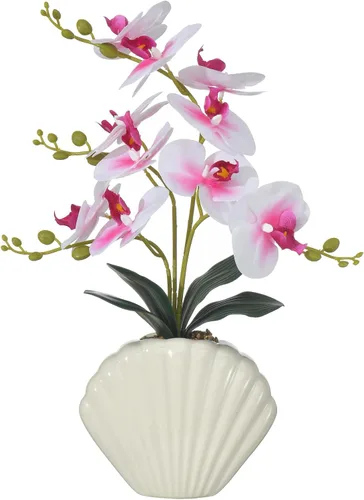Vista 12 de Phalaenopsis de seda de orquídea azul de 16 pulgadas en maceta