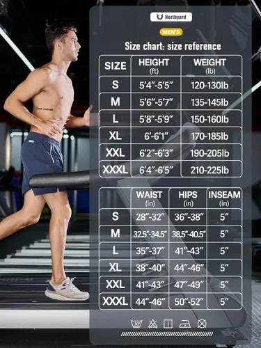 Vista 7 de NORTHYARD Pantalones cortos deportivos para correr para hombre, 5 pulgadas, para entrenamiento, gimnasio, tenis, secado rápido, para entrenamiento