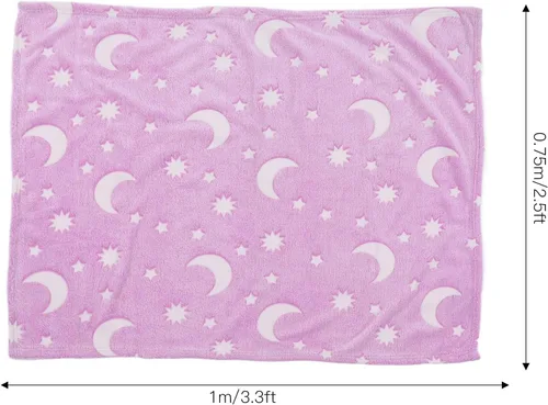 Vista 2 de TOPINCN Manta de poliéster brillante para temporada, manta luminosa de doble cara, sofá de verano para niños, manta fluorescente con poliéster
