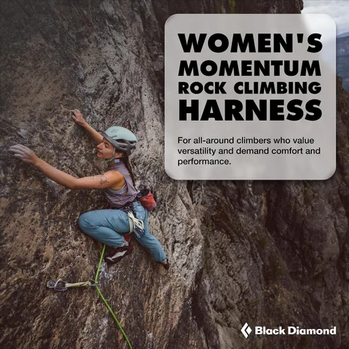 Vista 2 de BLACK DIAMOND Women’s Momentum Rock Climbing Harness Dual Core Construction Adjustable Waist & Leg Loops