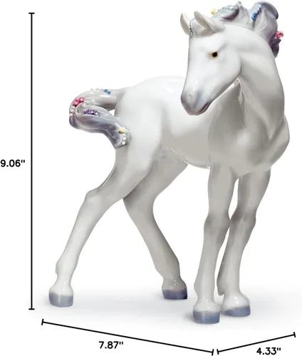 Vista 3 de LLADRÓ La figura del caballo. figura de caballo de porcelana.