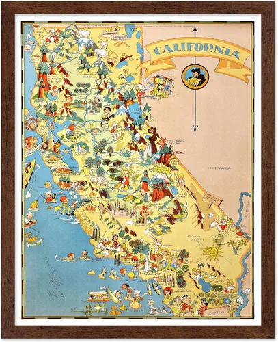 Vista 36 de Poster Master Póster retro de viaje con mapa monumental vintage de Florencia, arte italiano, gran regalo para hombres, mujeres, amantes