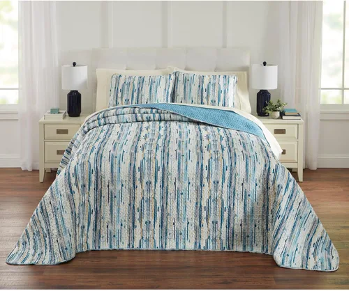 Vista 17 de BrylaneHome BH Studio - Funda acolchada reversible, estándar, negro y blanco