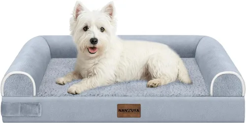 Vista 30 de NANUYA - Cama ortopédica para perros de tamaño mediano/grande, lavable: Camas con almohada para perros de tamaño mediano/grande, sofá de espuma