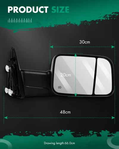 Vista 3 de SCITOO Espejos de remolque aptos para Dodge para Ram Accesorios exteriores Espejos compatibles 2009-2016 para Ram 1500 2500 3500 con sensor