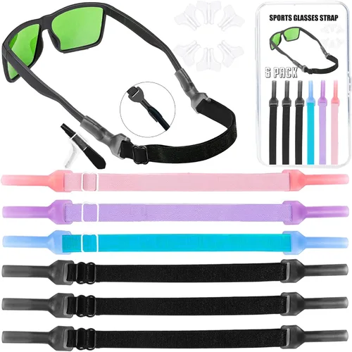 Vista 11 de Correa de lentes para niños y niñas (6.5 a 10 pulgadas), correas de silicona para lentes para mujeres y hombres, correa para lentes para niños