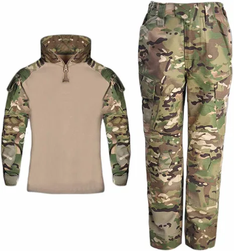 Vista 6 de HARGLESMAN Trajes militares tácticos para niños, camisa y pantalones de combate de Amry de manga larga