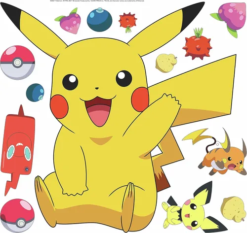 Vista 3 de RoomMates RMK4821GM Pikachu - Calcomanías de pared gigantes para despegar y pegar